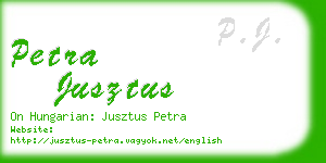 petra jusztus business card